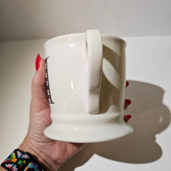 Anthropologie M Monogrammed Coffee Tea Mug‎ White Ceramic Anthro - Picture 8 of 8